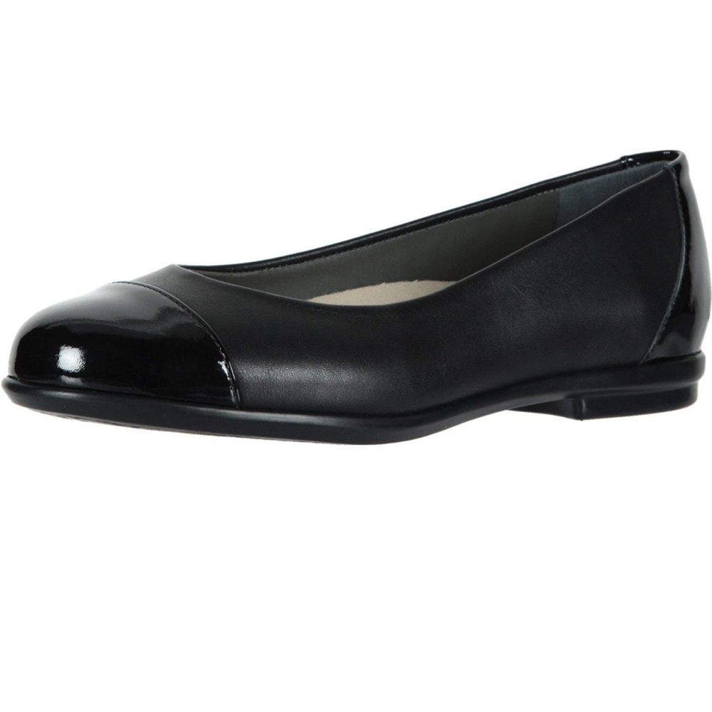 SAS Scenic Cap Toe Black/Black Patent Womens Ballet Flat Shoes Size 11 M